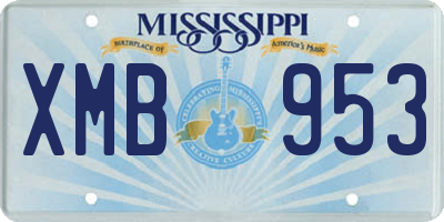 MS license plate XMB953
