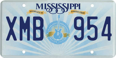 MS license plate XMB954