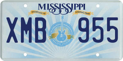 MS license plate XMB955