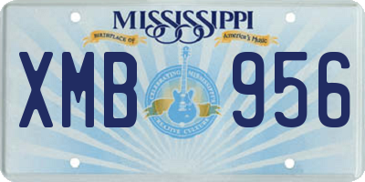 MS license plate XMB956
