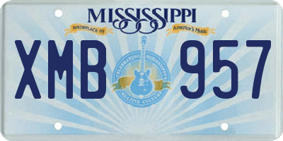 MS license plate XMB957