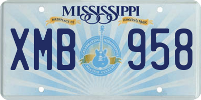 MS license plate XMB958