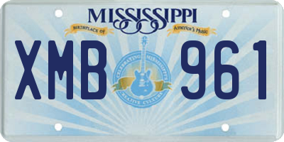 MS license plate XMB961