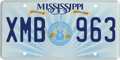 MS license plate XMB963