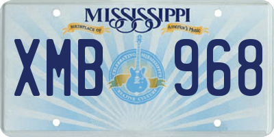 MS license plate XMB968