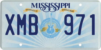 MS license plate XMB971