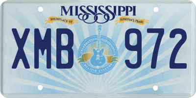 MS license plate XMB972