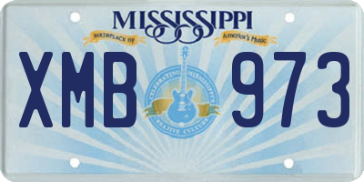 MS license plate XMB973