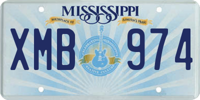 MS license plate XMB974