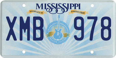 MS license plate XMB978
