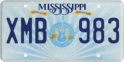 MS license plate XMB983