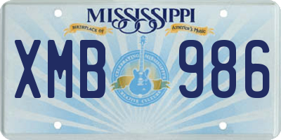 MS license plate XMB986
