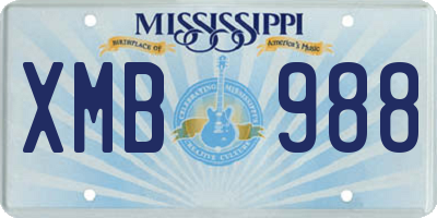 MS license plate XMB988