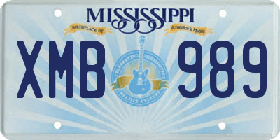 MS license plate XMB989