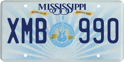 MS license plate XMB990