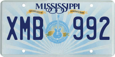 MS license plate XMB992