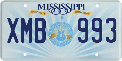 MS license plate XMB993