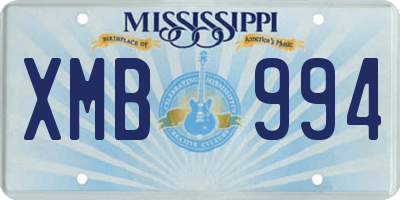 MS license plate XMB994