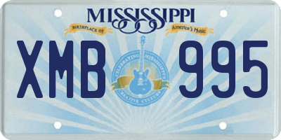 MS license plate XMB995