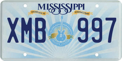 MS license plate XMB997