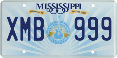 MS license plate XMB999