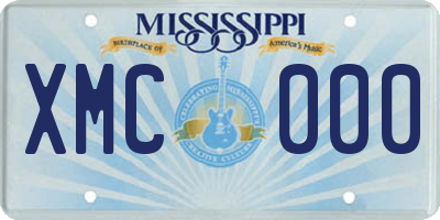 MS license plate XMC000