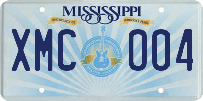 MS license plate XMC004