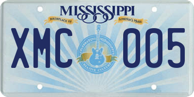 MS license plate XMC005