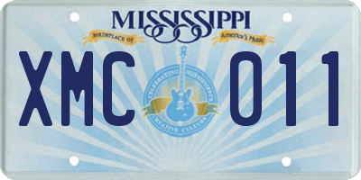 MS license plate XMC011
