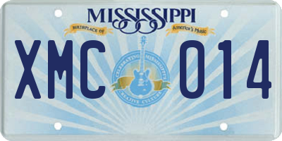MS license plate XMC014