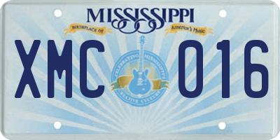 MS license plate XMC016