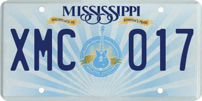 MS license plate XMC017