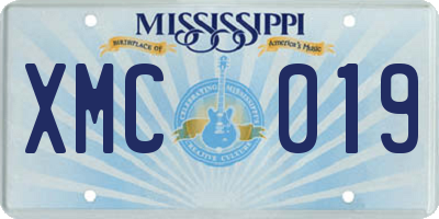 MS license plate XMC019