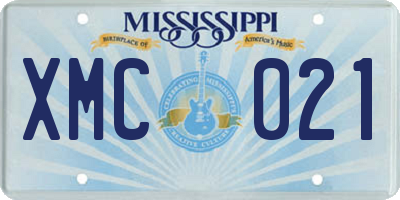 MS license plate XMC021