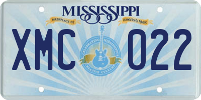 MS license plate XMC022