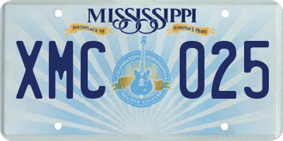 MS license plate XMC025