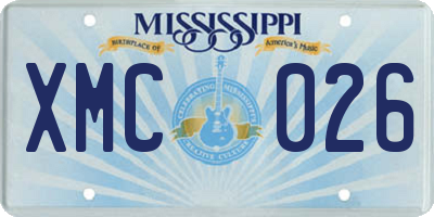 MS license plate XMC026
