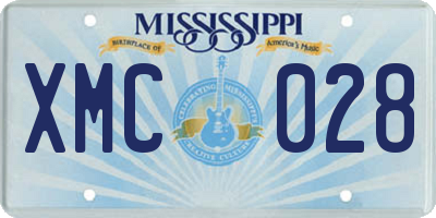 MS license plate XMC028