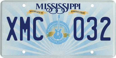 MS license plate XMC032