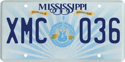 MS license plate XMC036