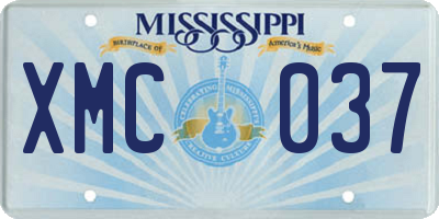 MS license plate XMC037