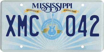 MS license plate XMC042