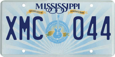 MS license plate XMC044