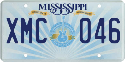 MS license plate XMC046