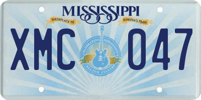 MS license plate XMC047