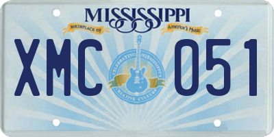 MS license plate XMC051
