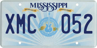 MS license plate XMC052