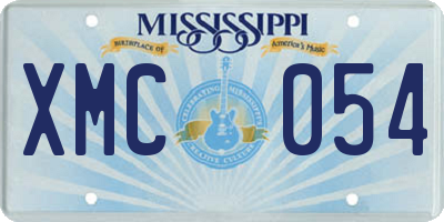 MS license plate XMC054