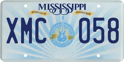MS license plate XMC058