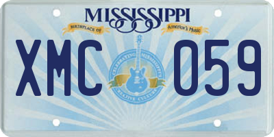 MS license plate XMC059